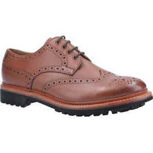 Cotswold Mens Quenington Commando Lace Up Dress Leather Shoe / Brown